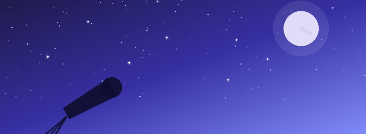Kinder-Teleskop unter Sternenhimmel